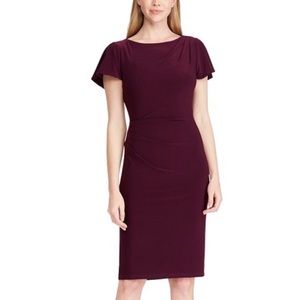 NWT Ralph Lauren Floral-Print Jersey Purple Dress